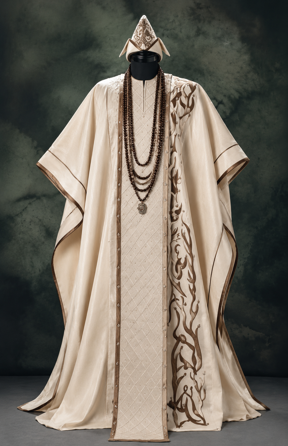 Royal Heritage Agbada – Cream & Coffee Edition
